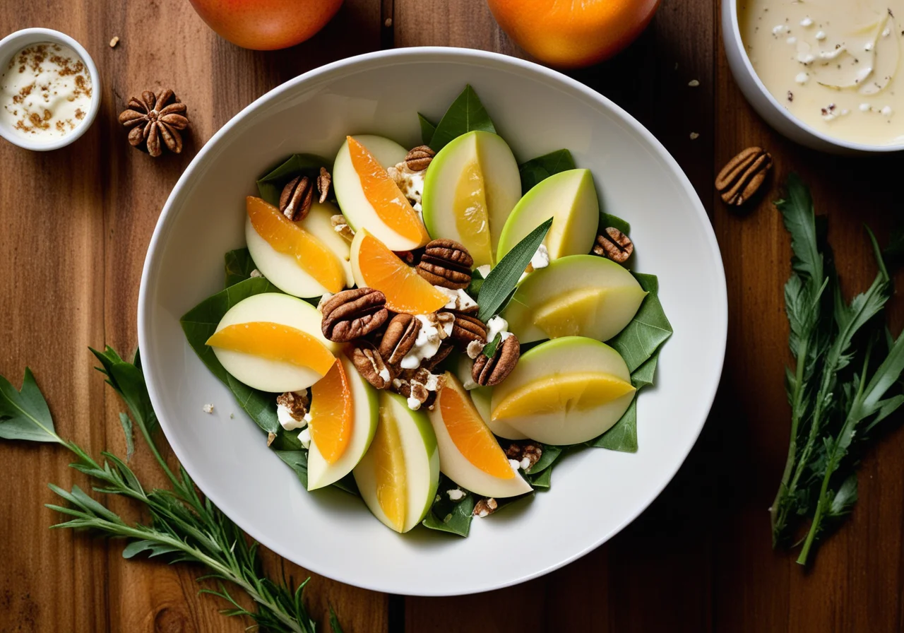 Chicorée-Apfel-Salat mit Roquefort und Nüssen