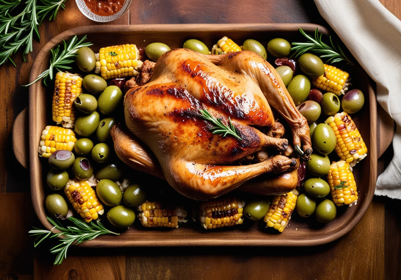 Corn Chicken with Olives