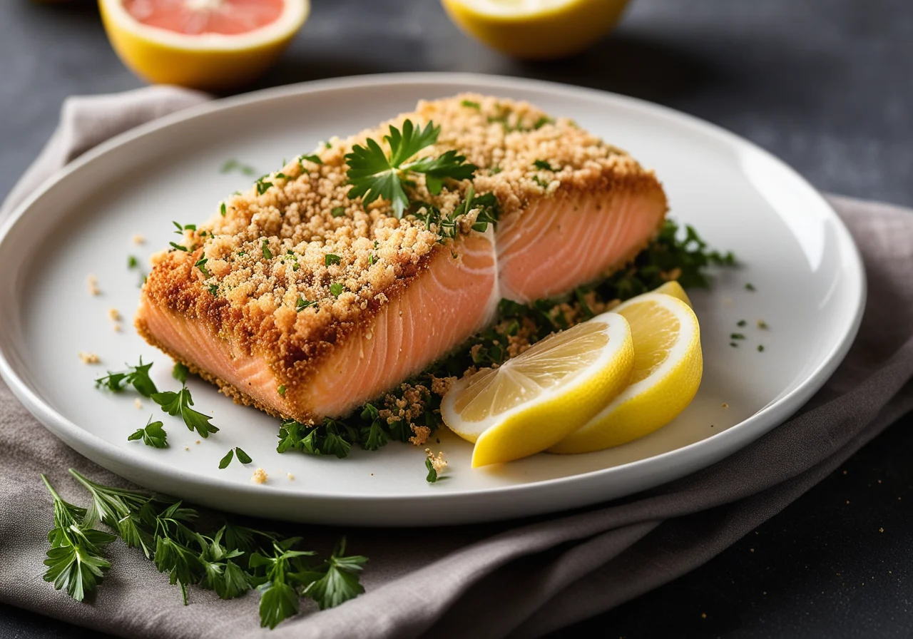 Salmon Cutlet with Herb Crust