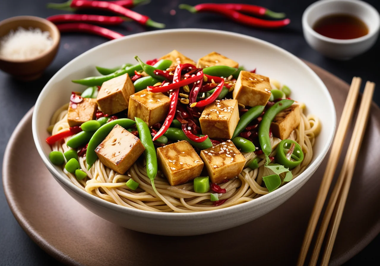Tofu and Vegetable Noodles