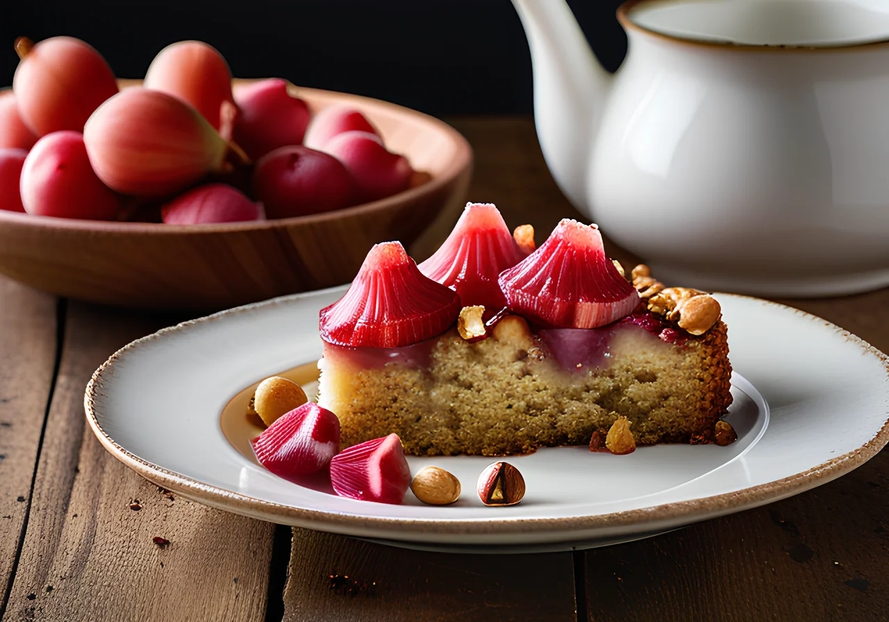 Hazelnut Rhubarb Cake