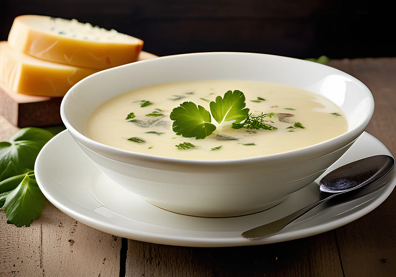 Fine Cheese Soup with Kohlrabi