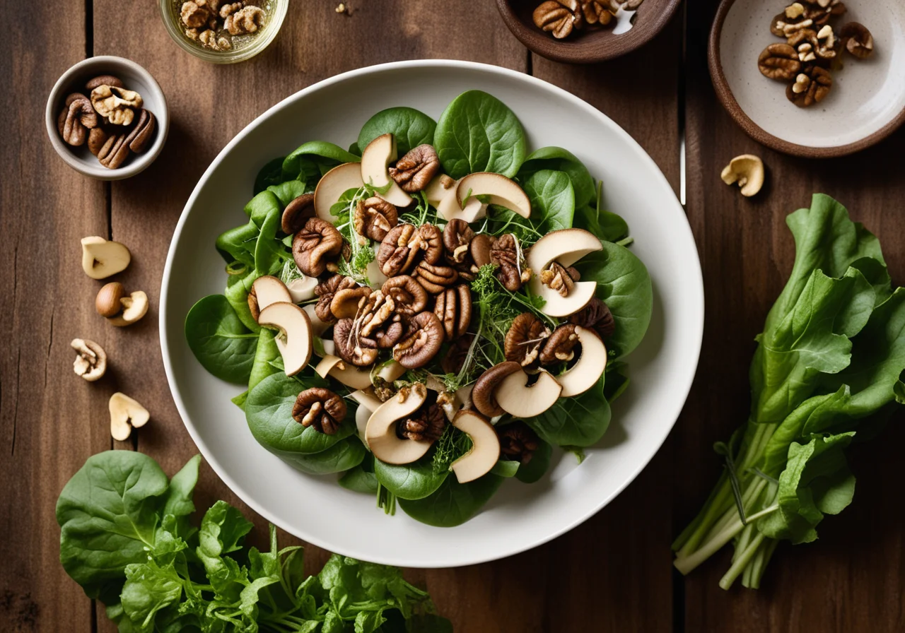 Rapunzel Salad with Mushrooms