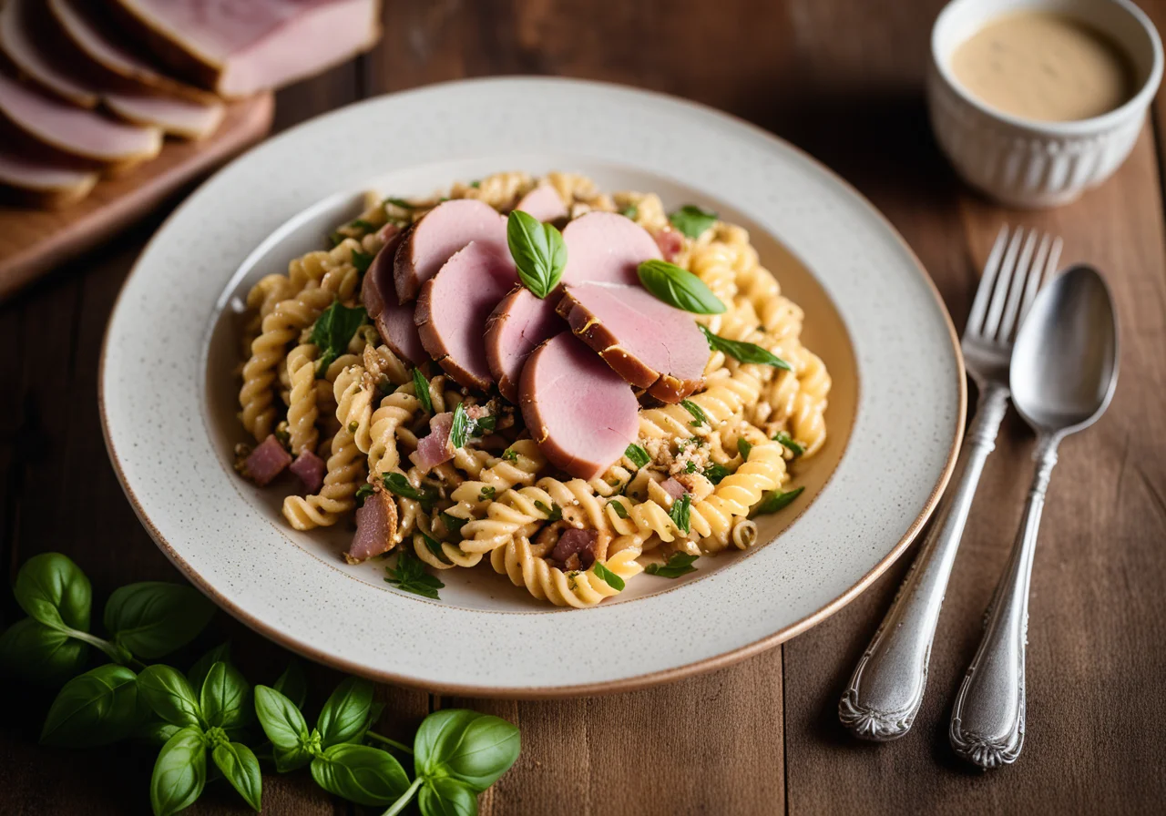 Pasta with Ham and Porcini Mushrooms