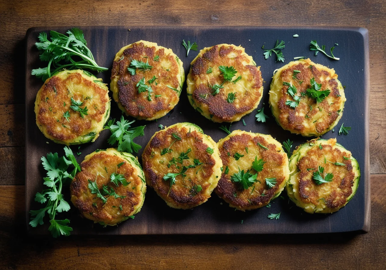Potato-Zucchini Patties with Salad