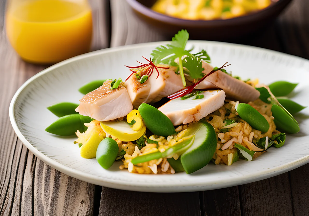 Thai Rice Salad with Turkey and Mixed Greens