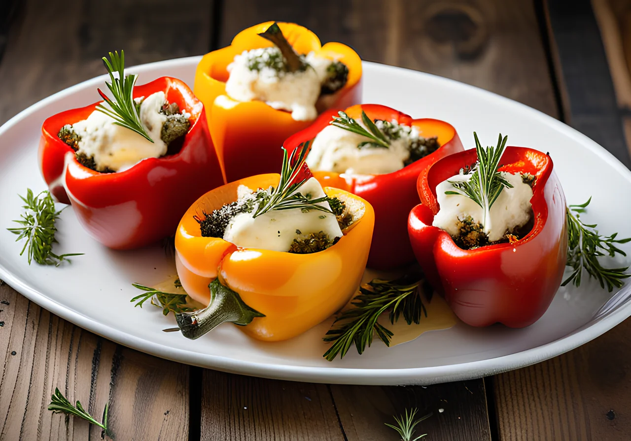 Baked Peppers with Sheep Cheese