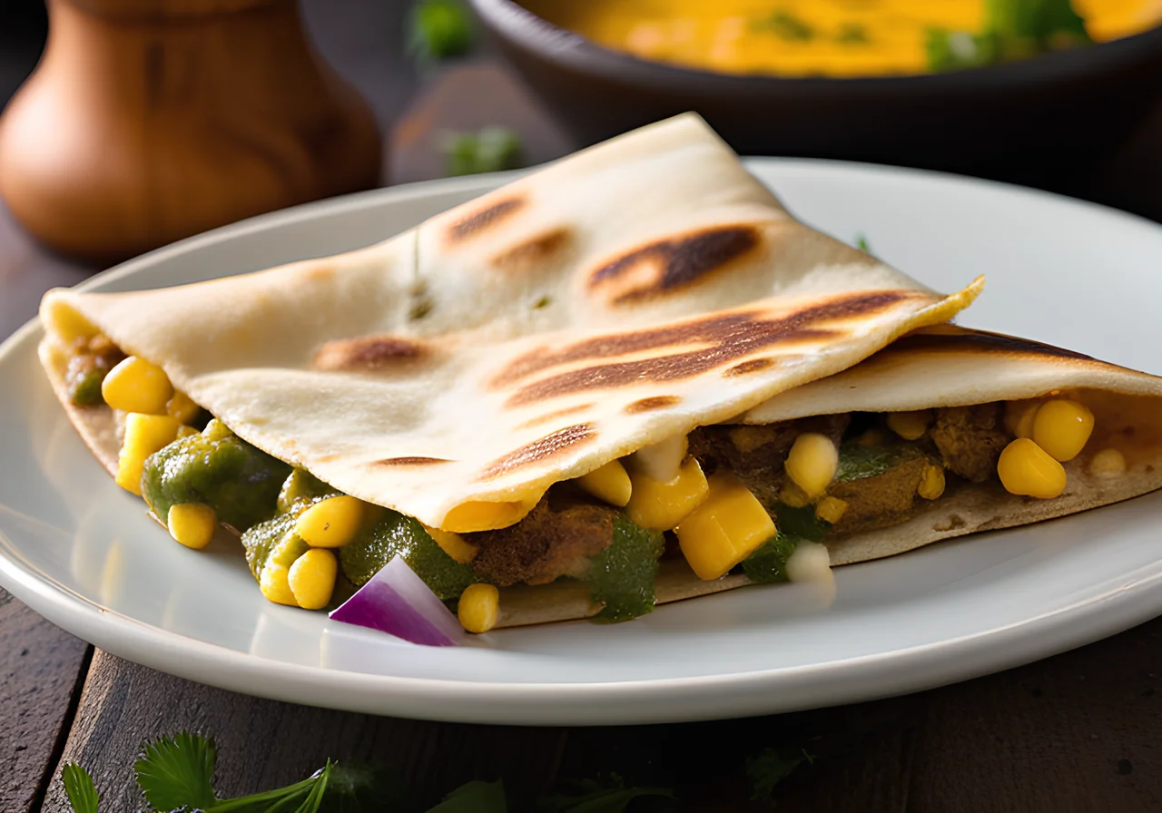 Spicy Quesadillas with Green Salsa