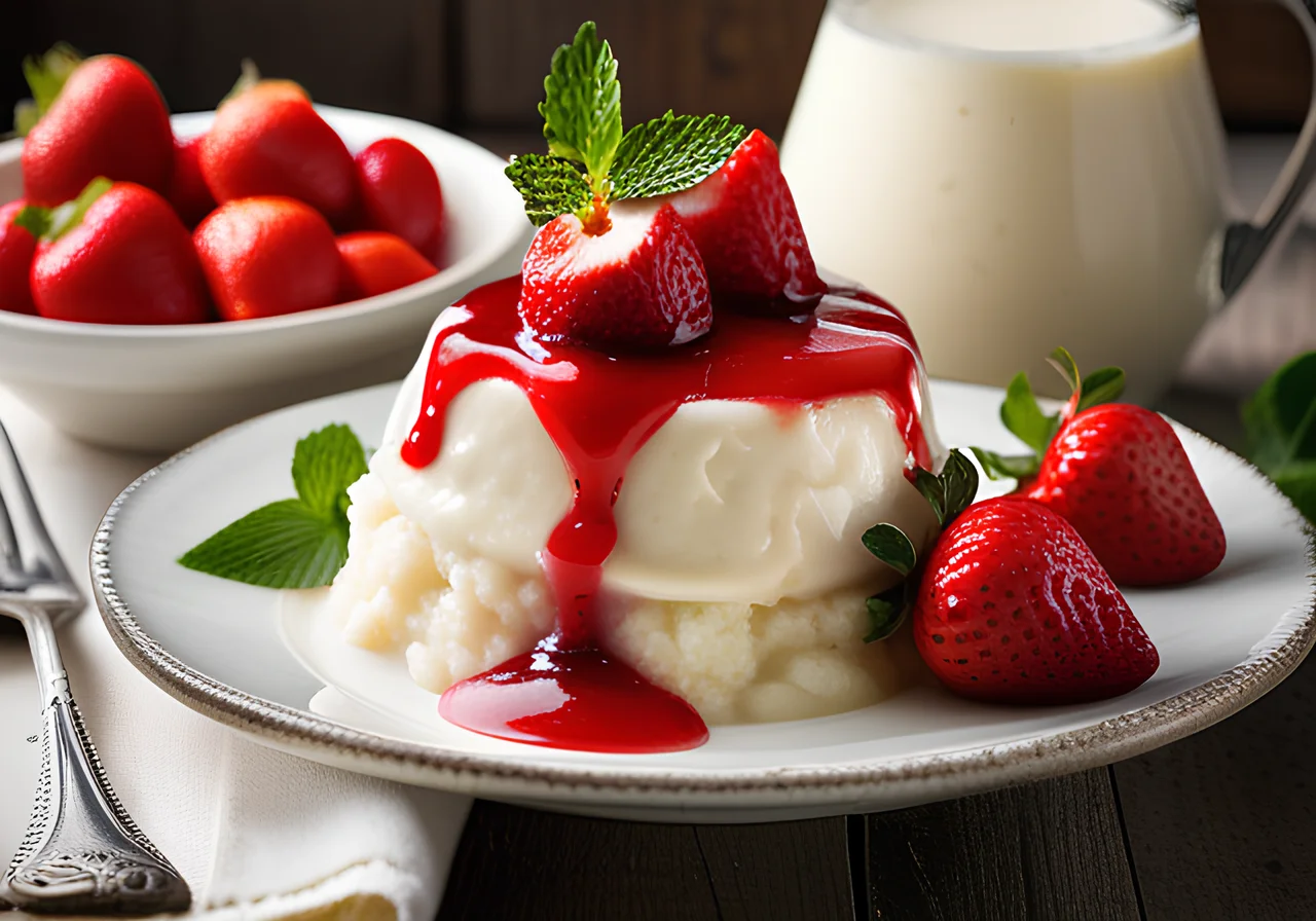 Rice Pudding with Strawberries