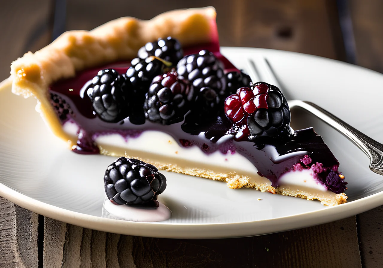 Yogurt Slice with Blackberries