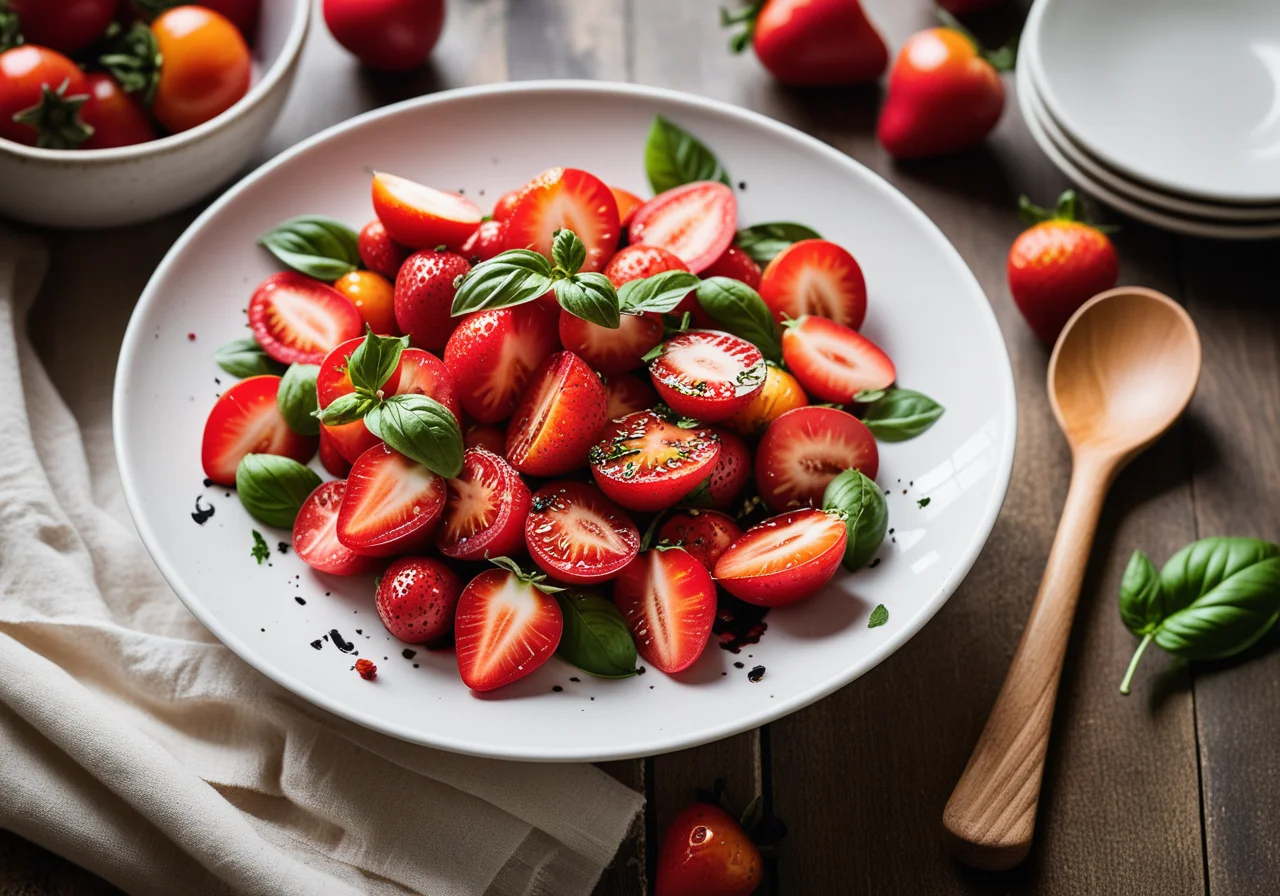 Tomato Salad with Strawberries