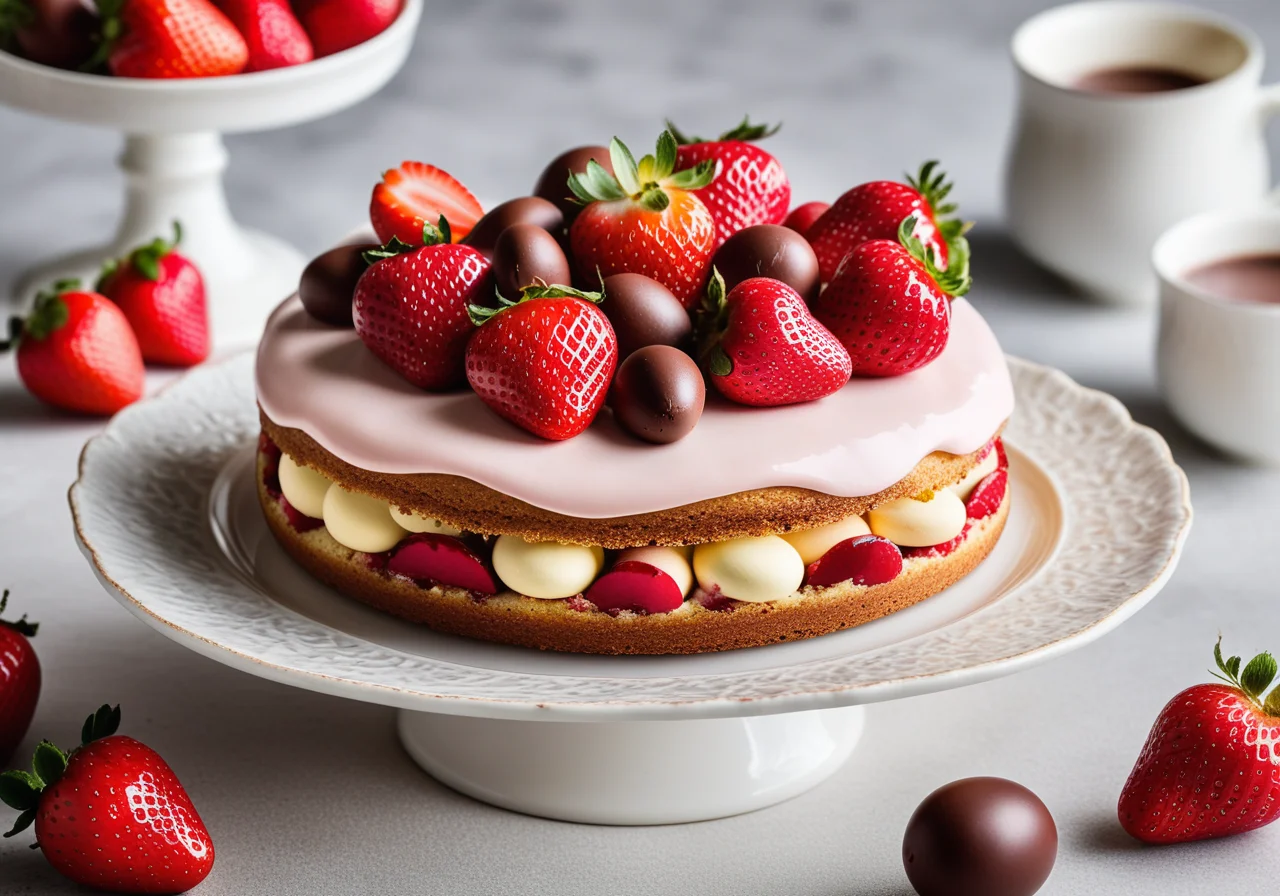 Refined Strawberry Easter Cake