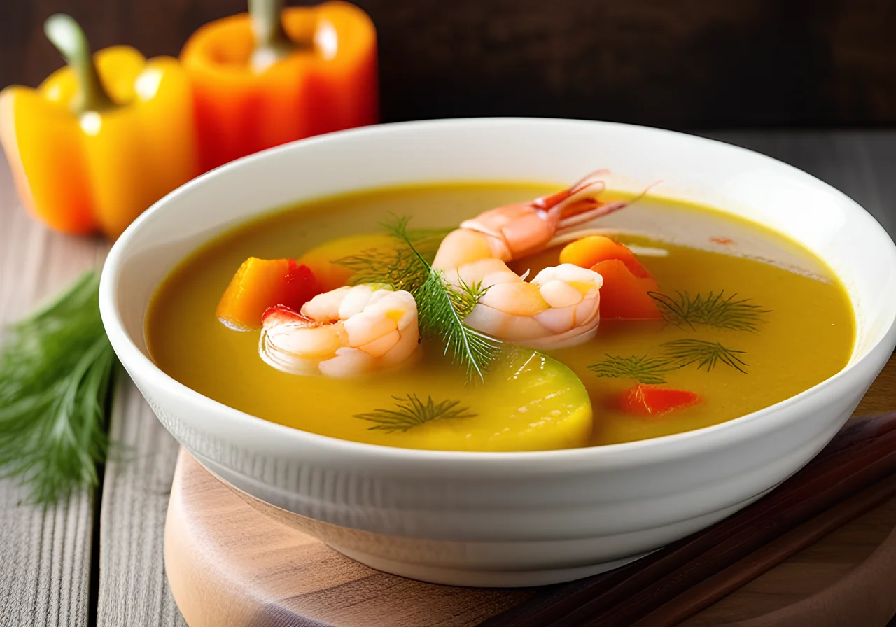 Curry Vegetable Soup with Seafood