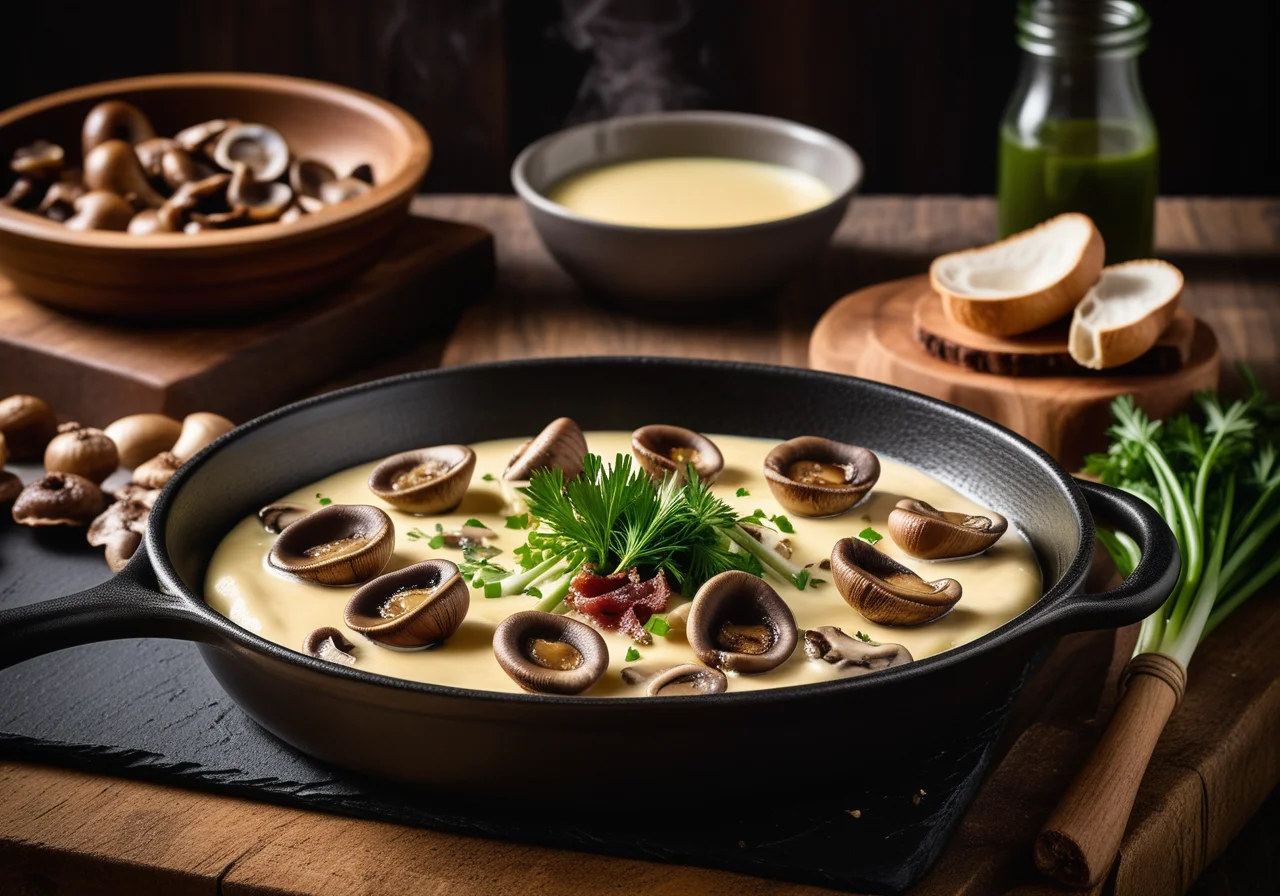 Raclette with Mushrooms and Bacon