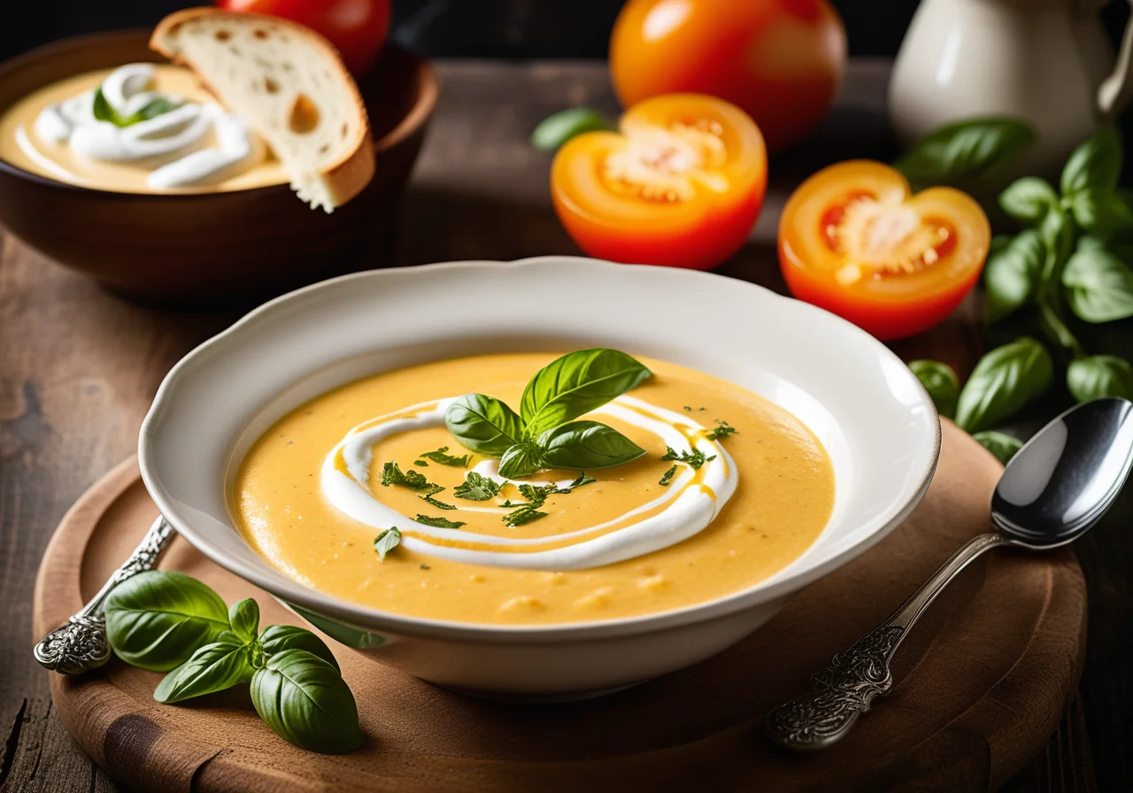 Tomato Cream Soup with Basil