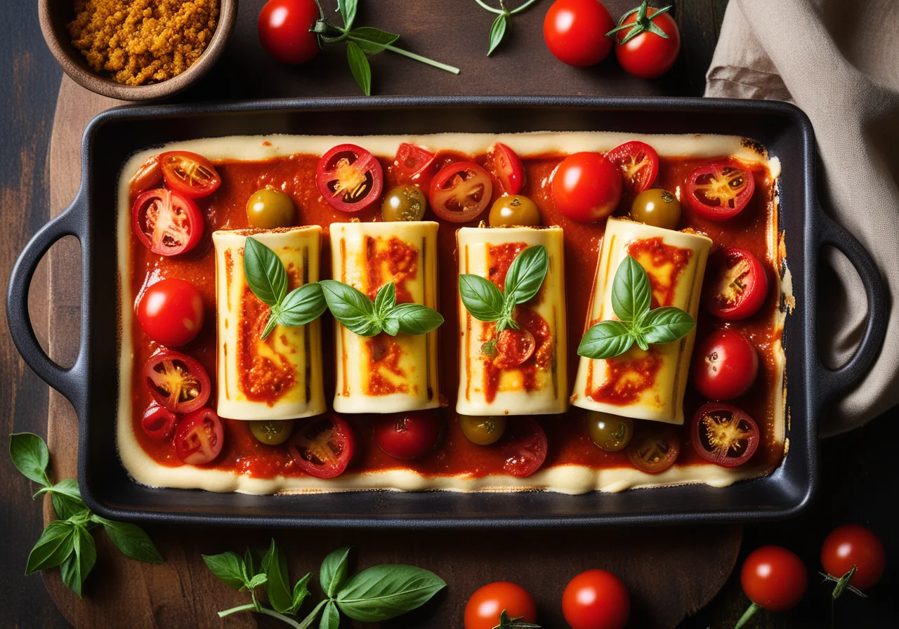 Eggplant and Tofu Canelloni