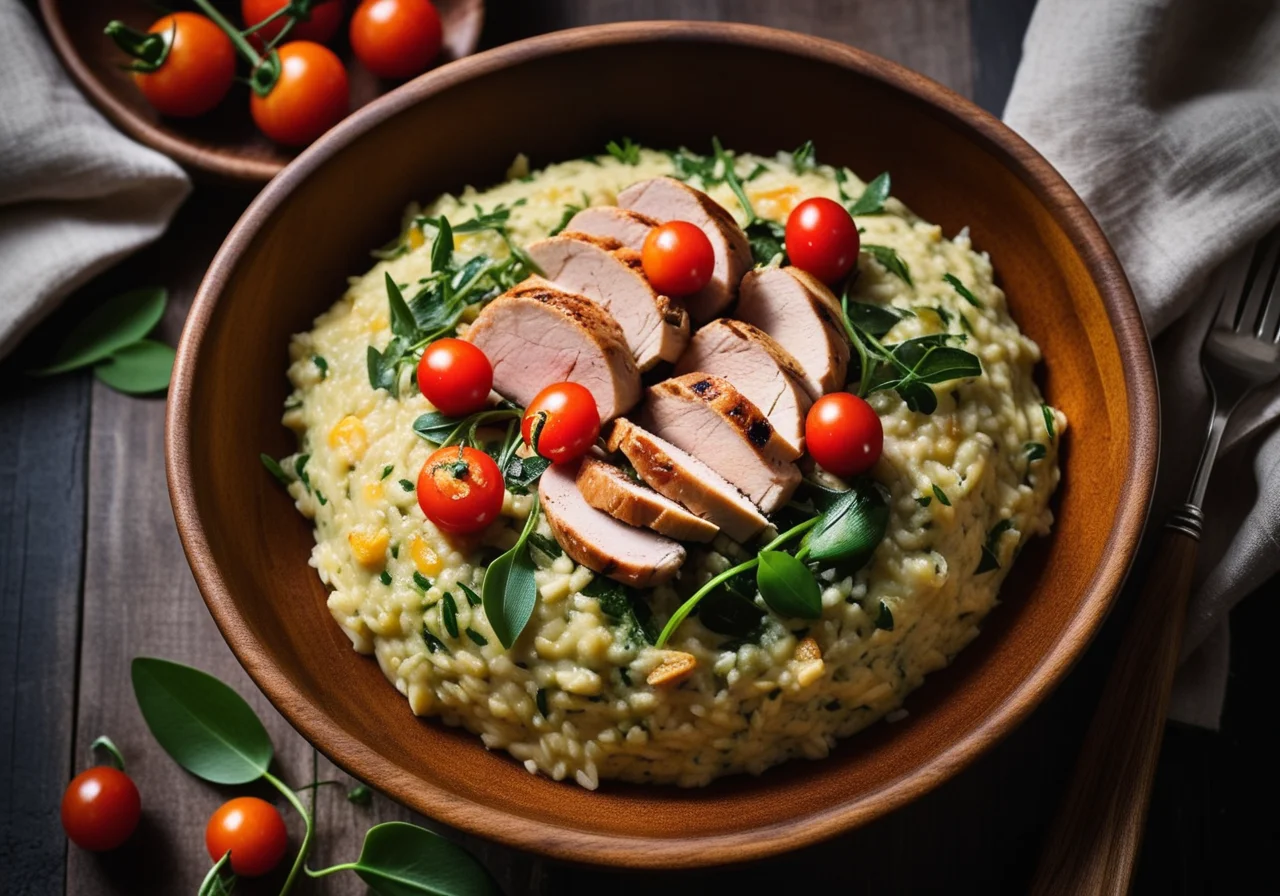 Wild Garlic Risotto with Chicken Breast