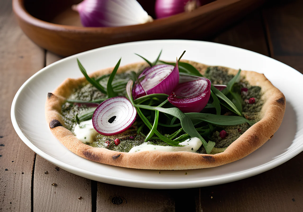 Flammkuchen with Spring Herbs