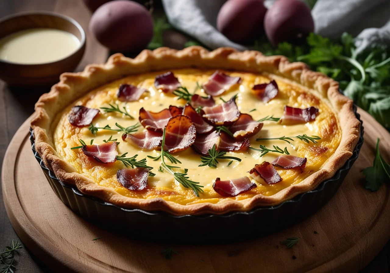 Potato Cheese Quiche with Bacon