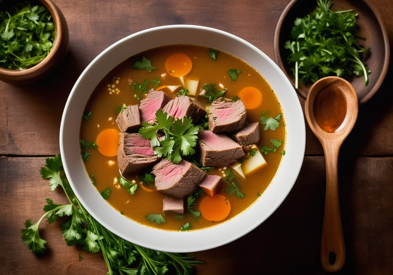 Lamb Soup with Chicory Salad