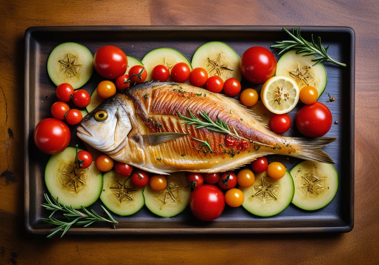 Mediterranean Sea Bream with Tomatoes and Zucchini
