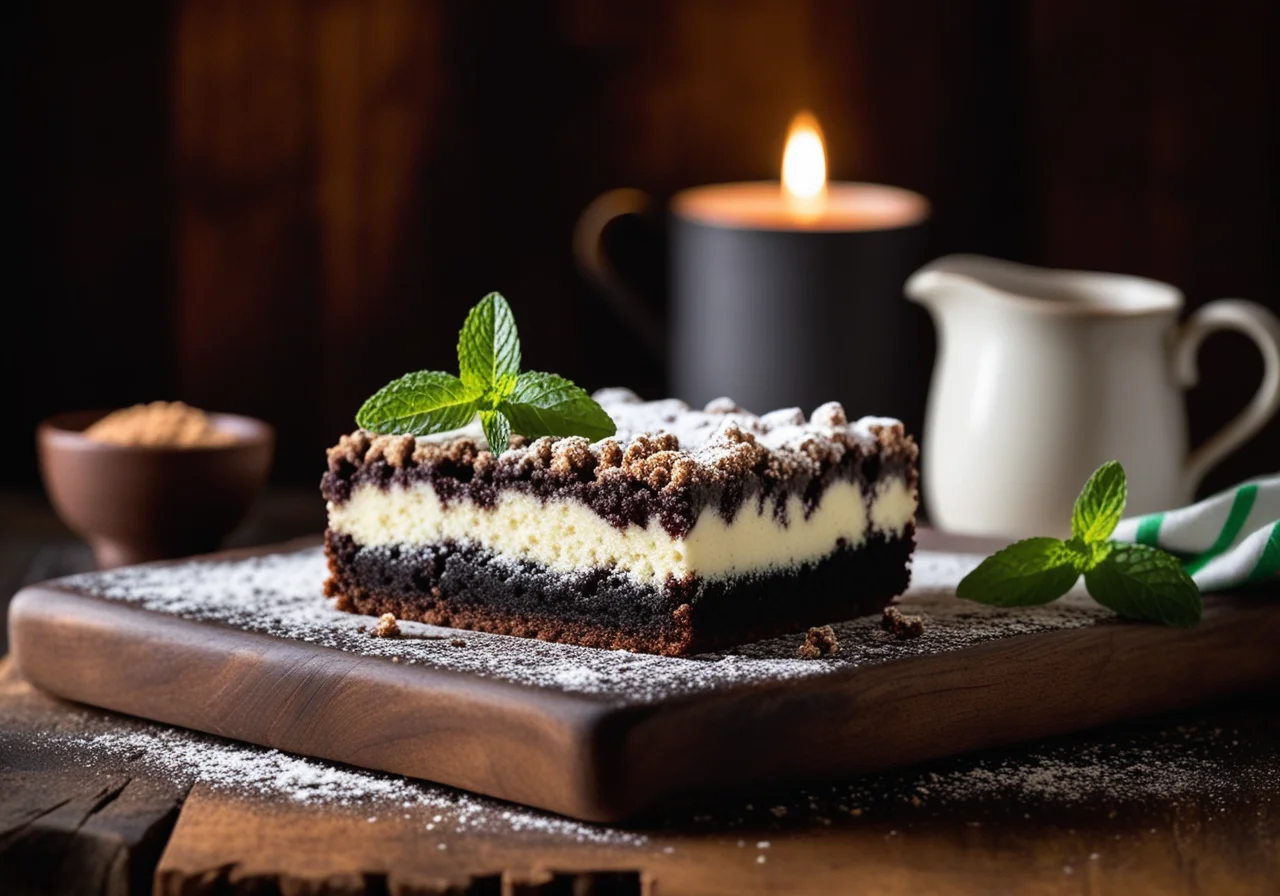 Schwarz-weißer Streuselkuchen