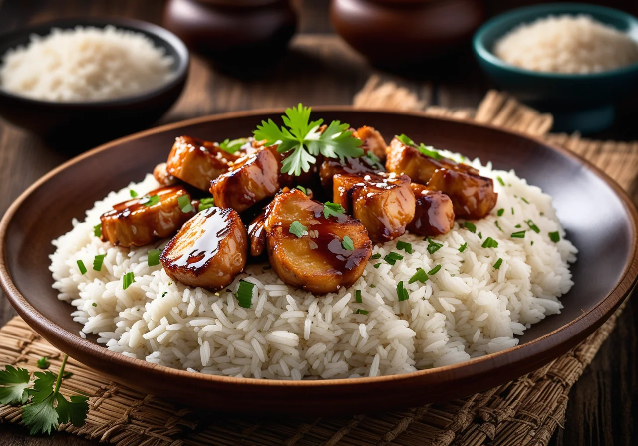 Caramelized Chicken Breast on Basmati Rice