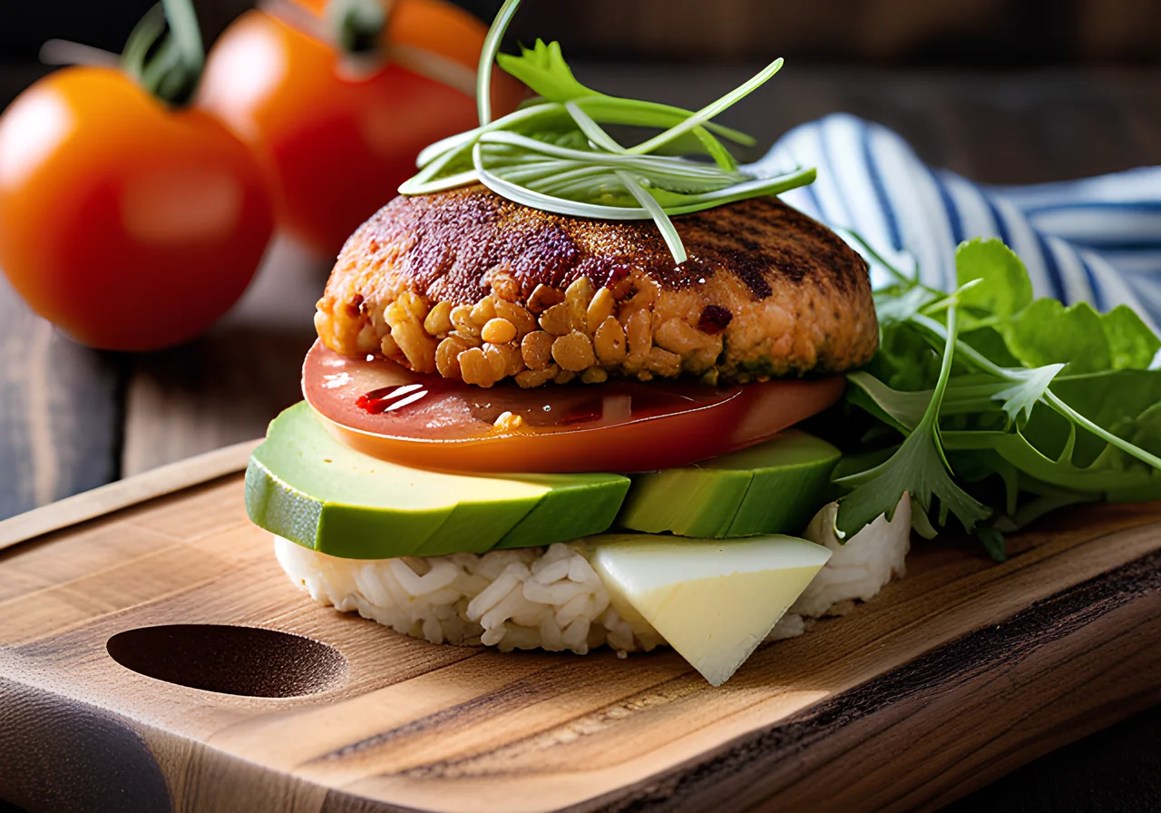 Rice Burger with Avocado
