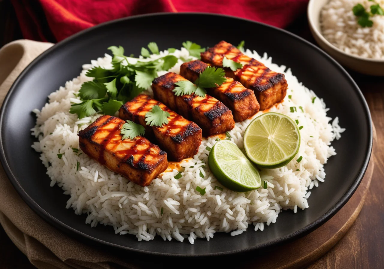 Tandoori Fish with Green Chili Rice