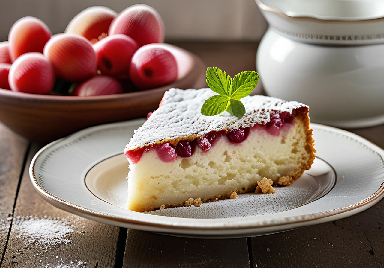 Quark Cake with Rhubarb