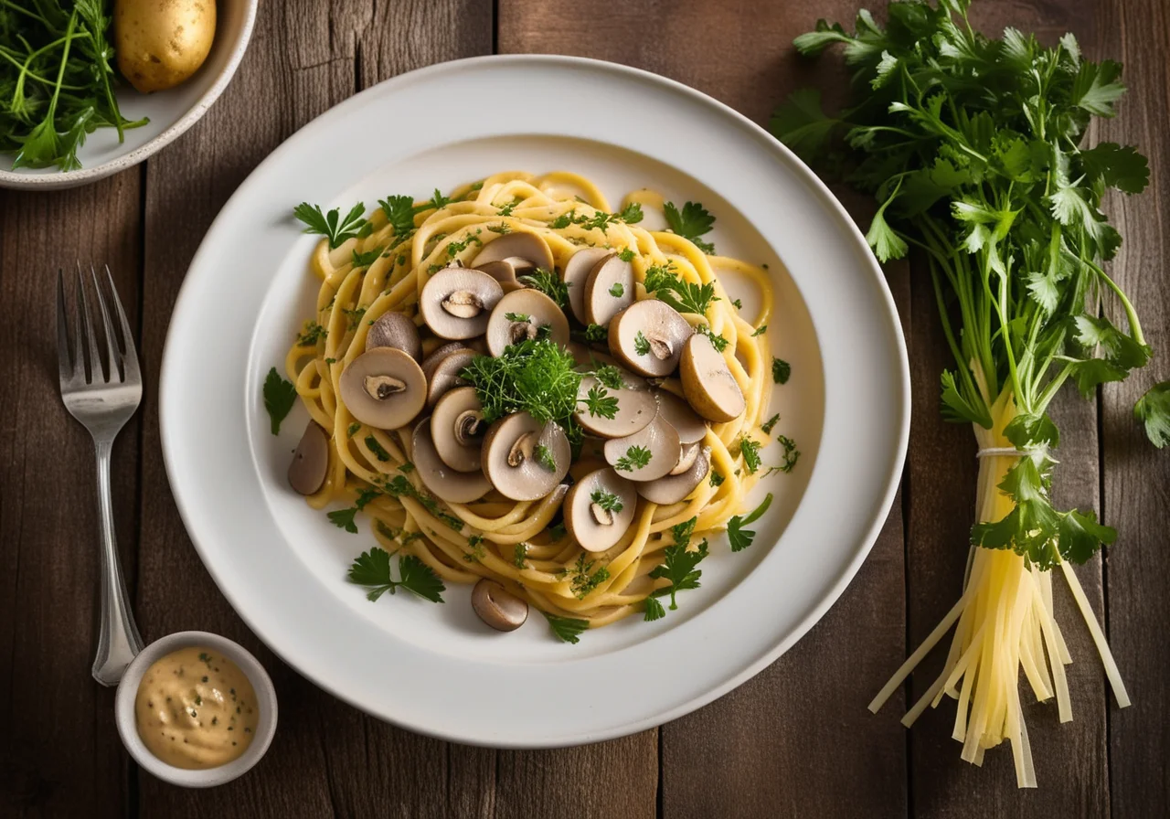 Potato Noodles with Truffle Mushroom Sauce