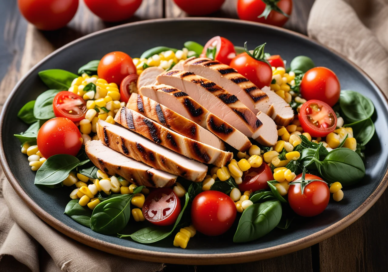 Corn and Tomato Salad with Chicken
