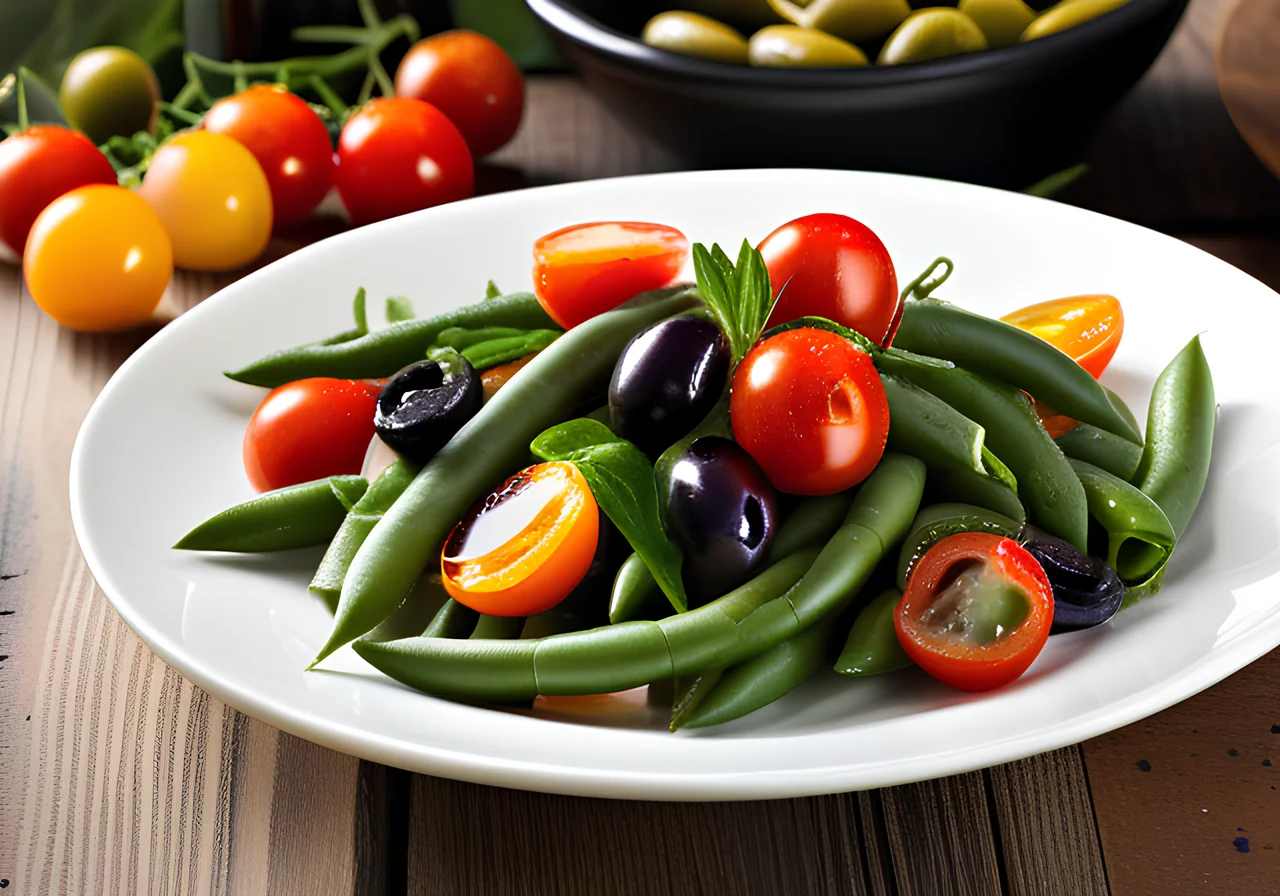 Bean Salad with Tomatoes and Olives