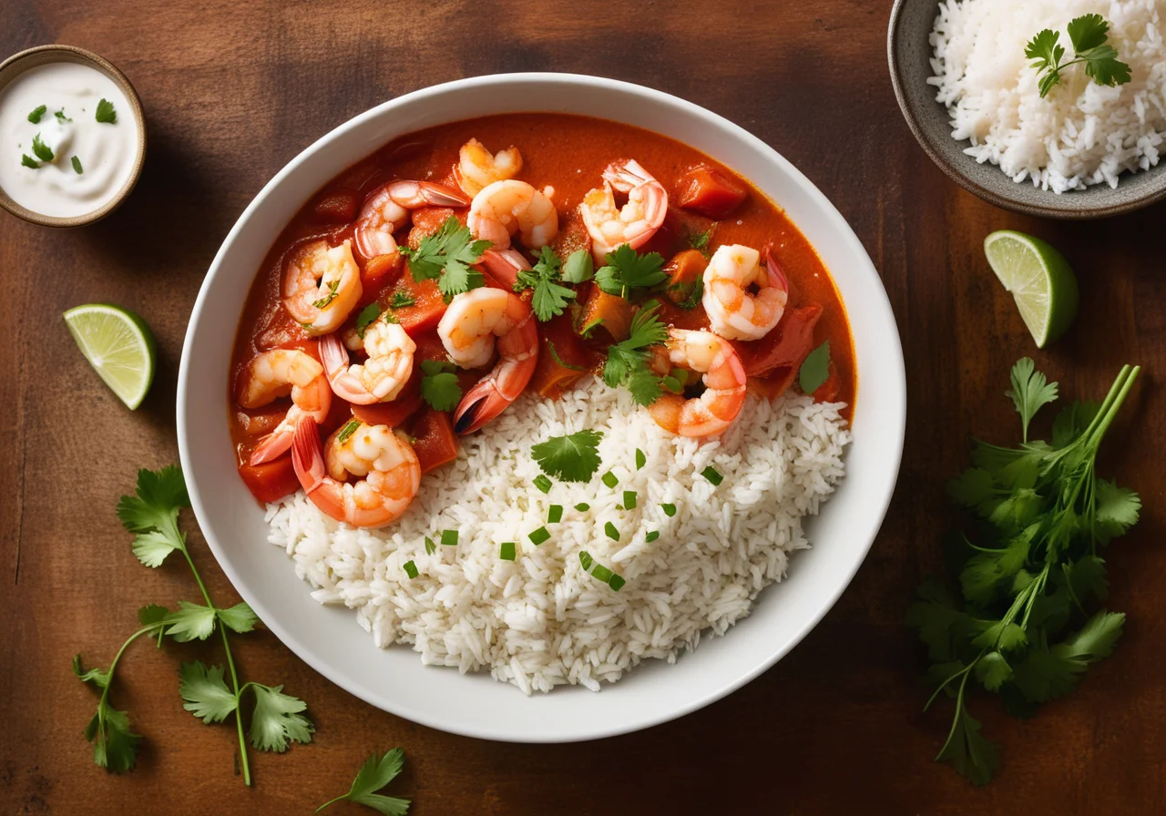 Shrimp in Tomato Sauce with Rice