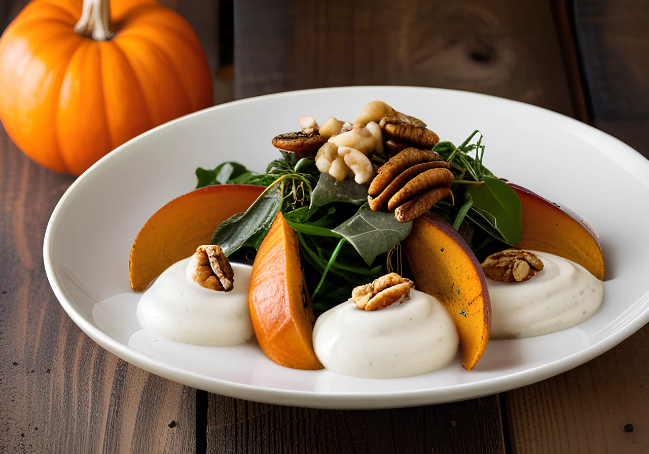 Colorful Bowl with Apple-Pumpkin Mix and Herb Porcini