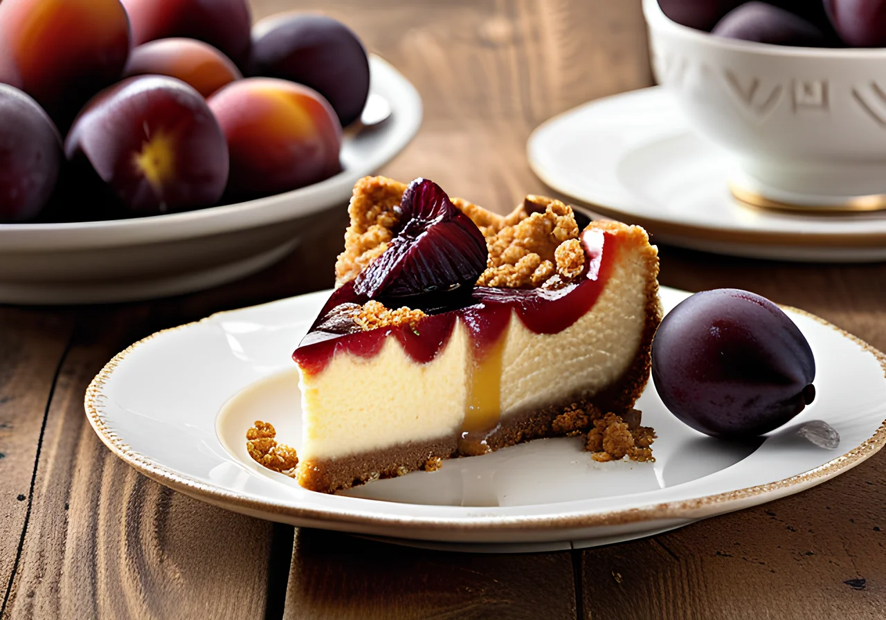 Cheesecake with Plums