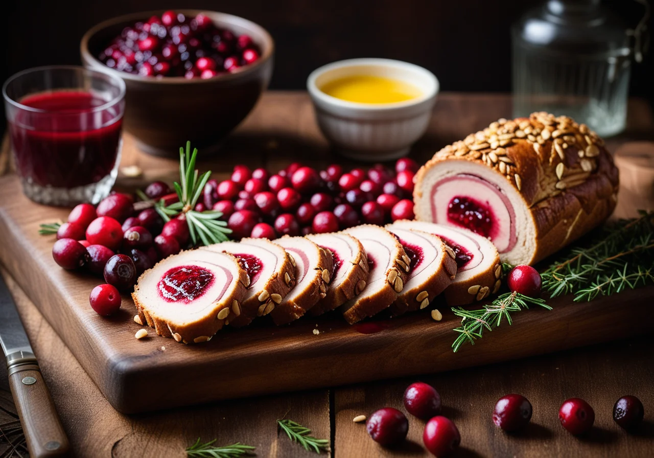 Turkey Roulade with Cranberries