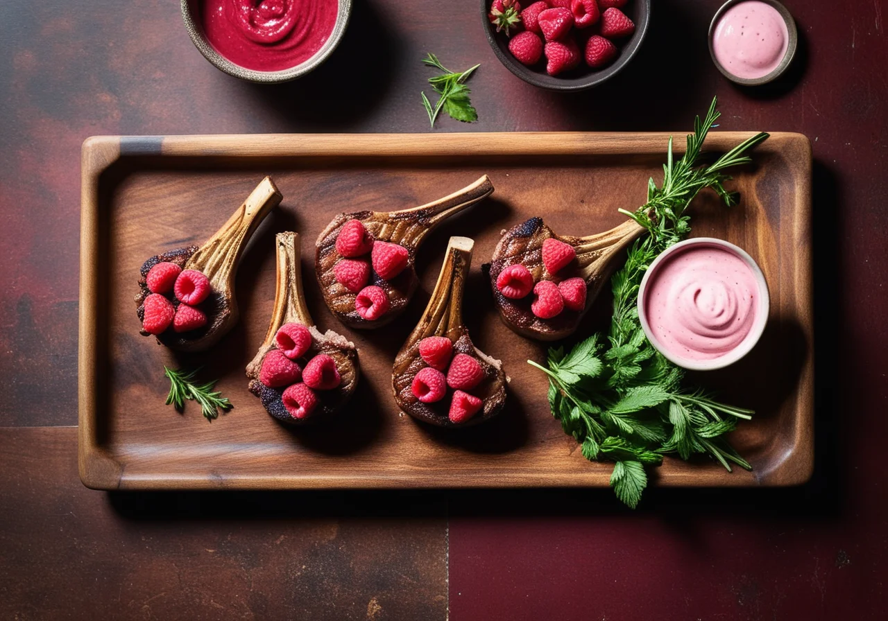 Grilled Lamb Chops with Fruity Sauces