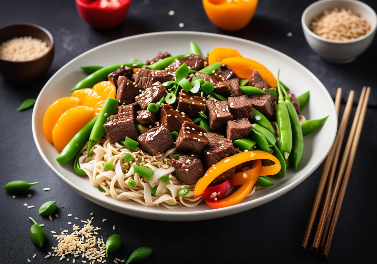 Asian Beef and Vegetable Stir-Fry with Noodles