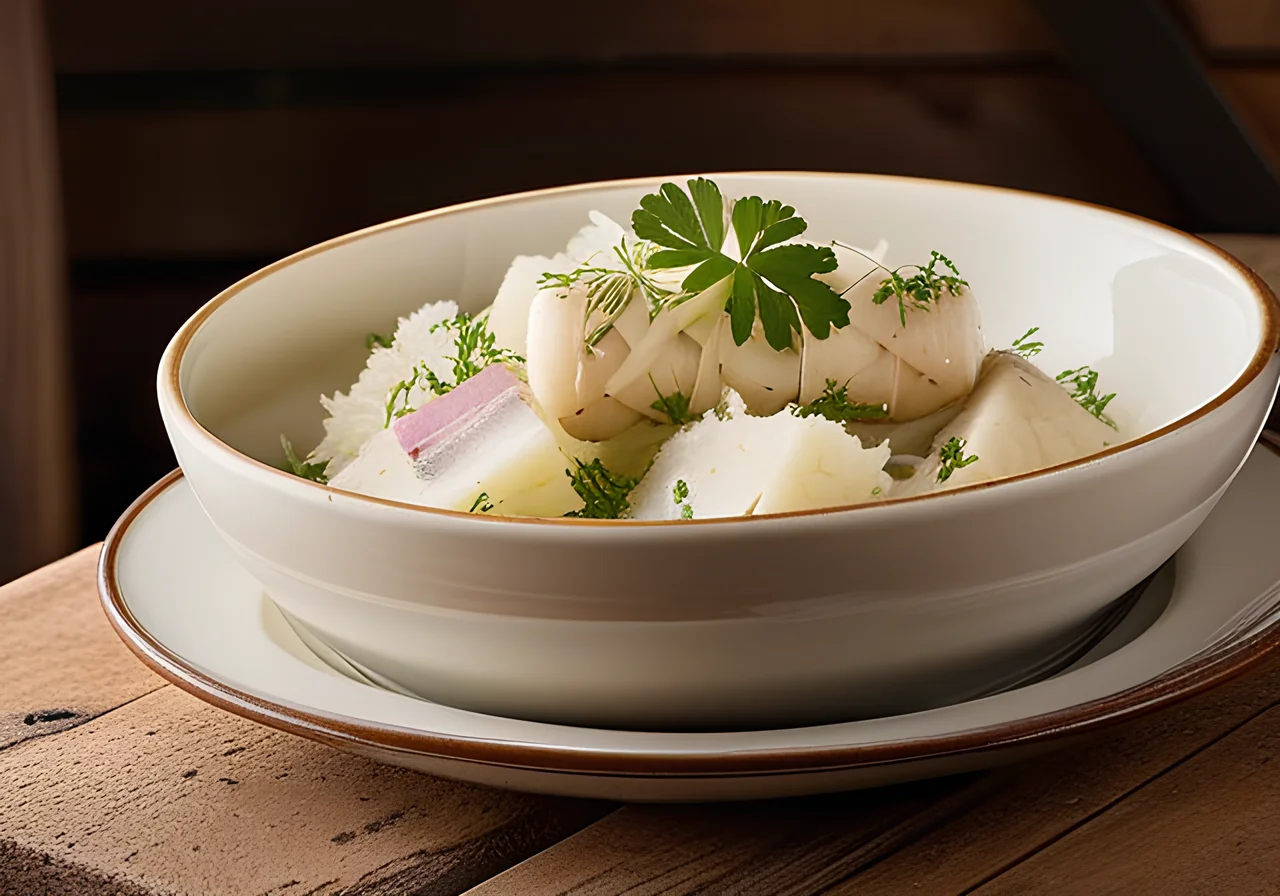 Sauerkraut with Weißwurst and Pretzel