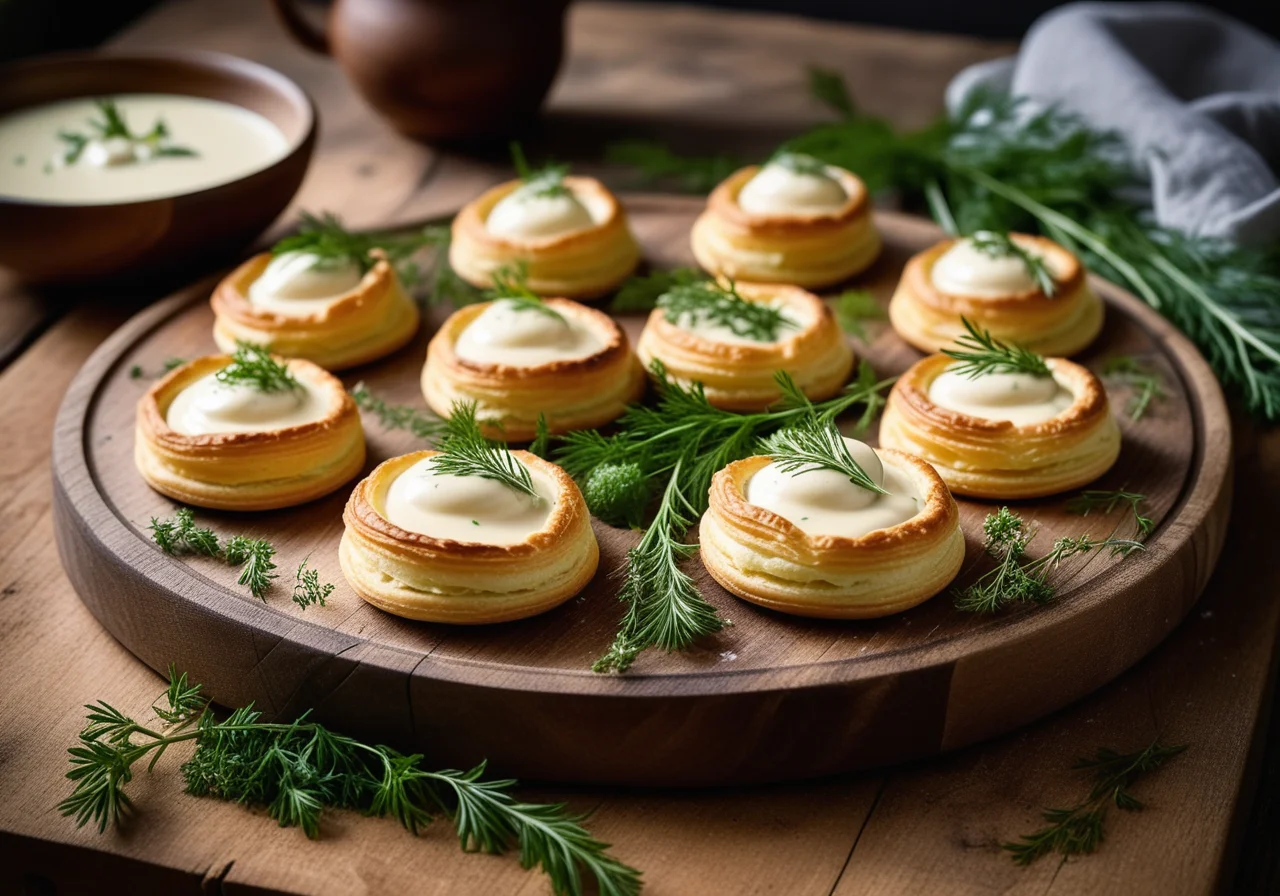 Schellfisch Puff Pastry with Lime Mayonnaise and Herbs