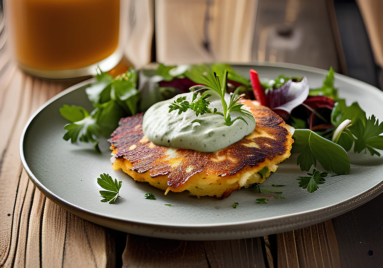 Potato Pancakes with Herb Dip