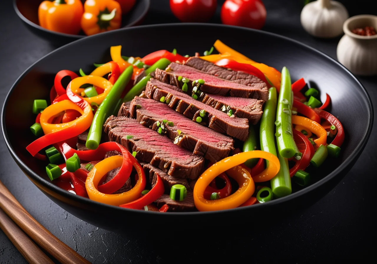 Bean-Paprika Beef Stir-Fry