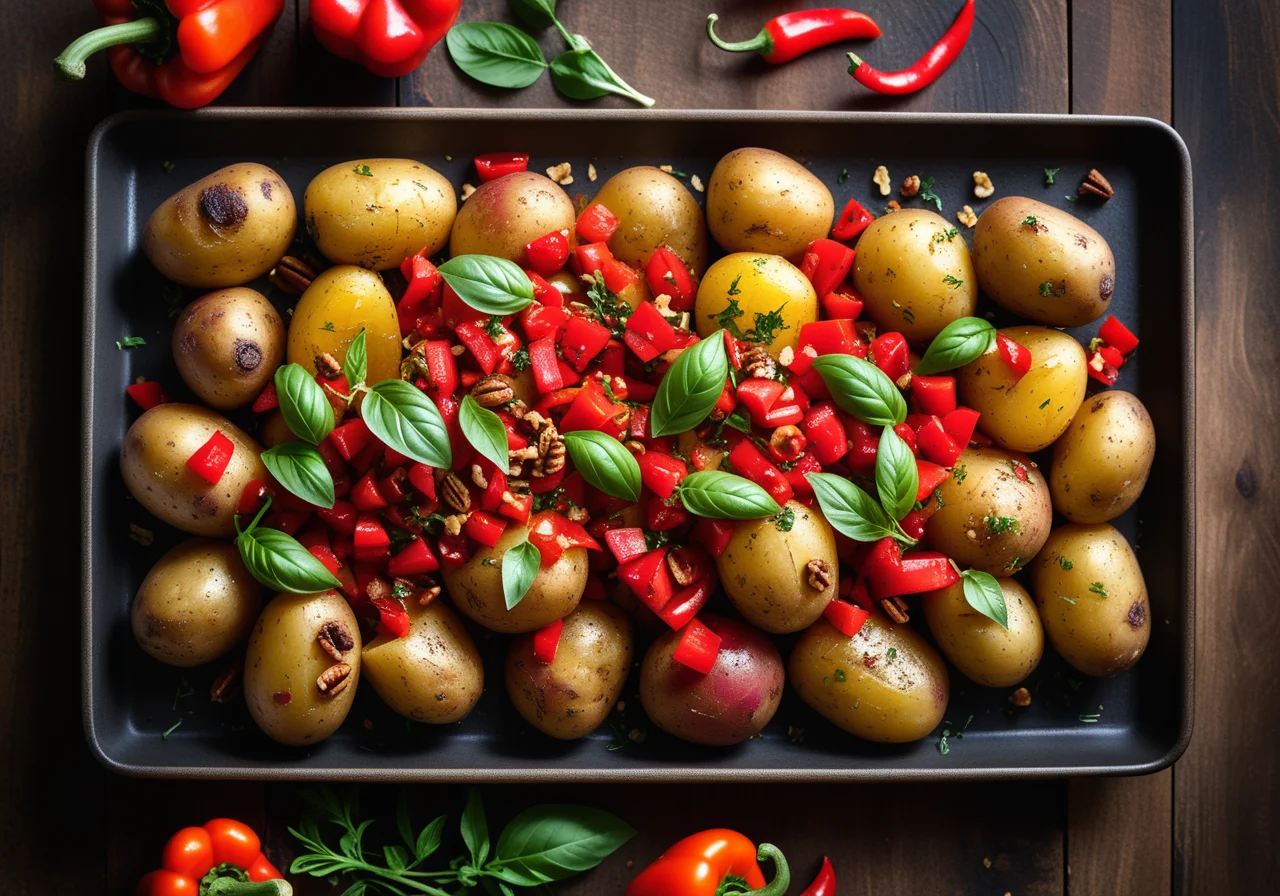 Oven Potatoes with Colorful Topping