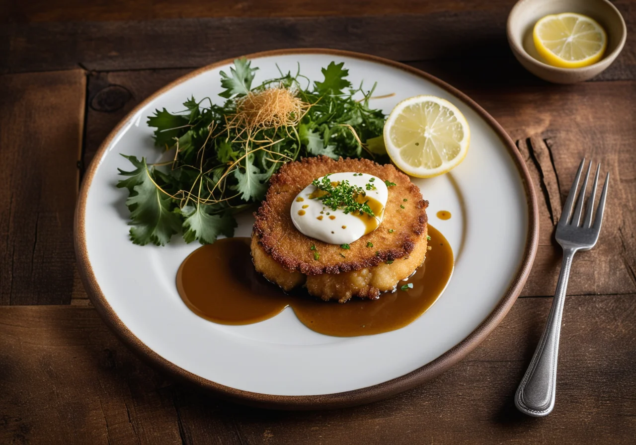 Stuffed Kohlrabi Schnitzel with Sesame Sauce