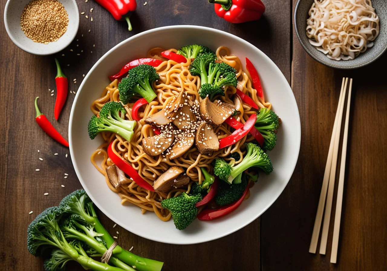 Vegetarian Noodle Stir‑Fry