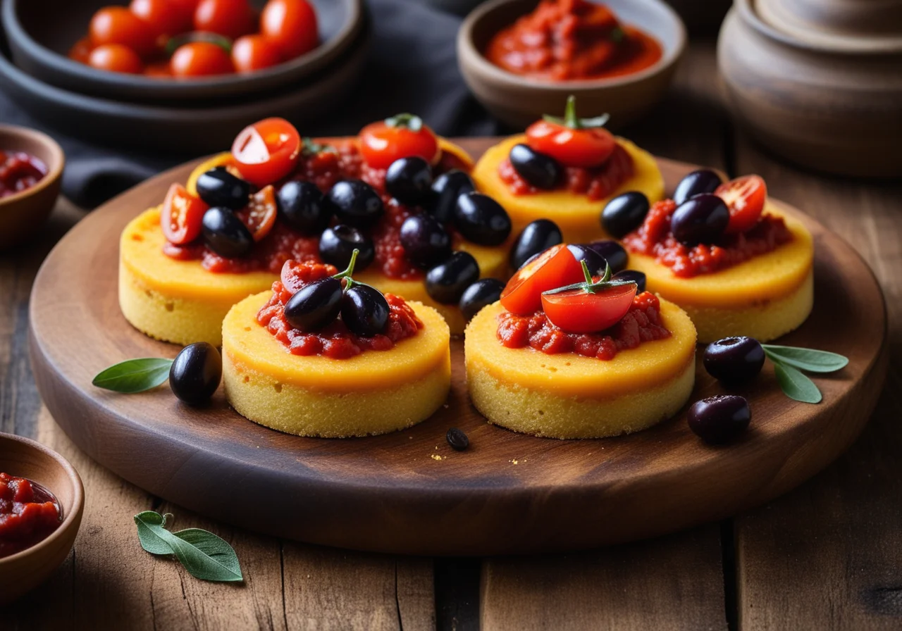 Polenta Cakes with Tomato Sauce