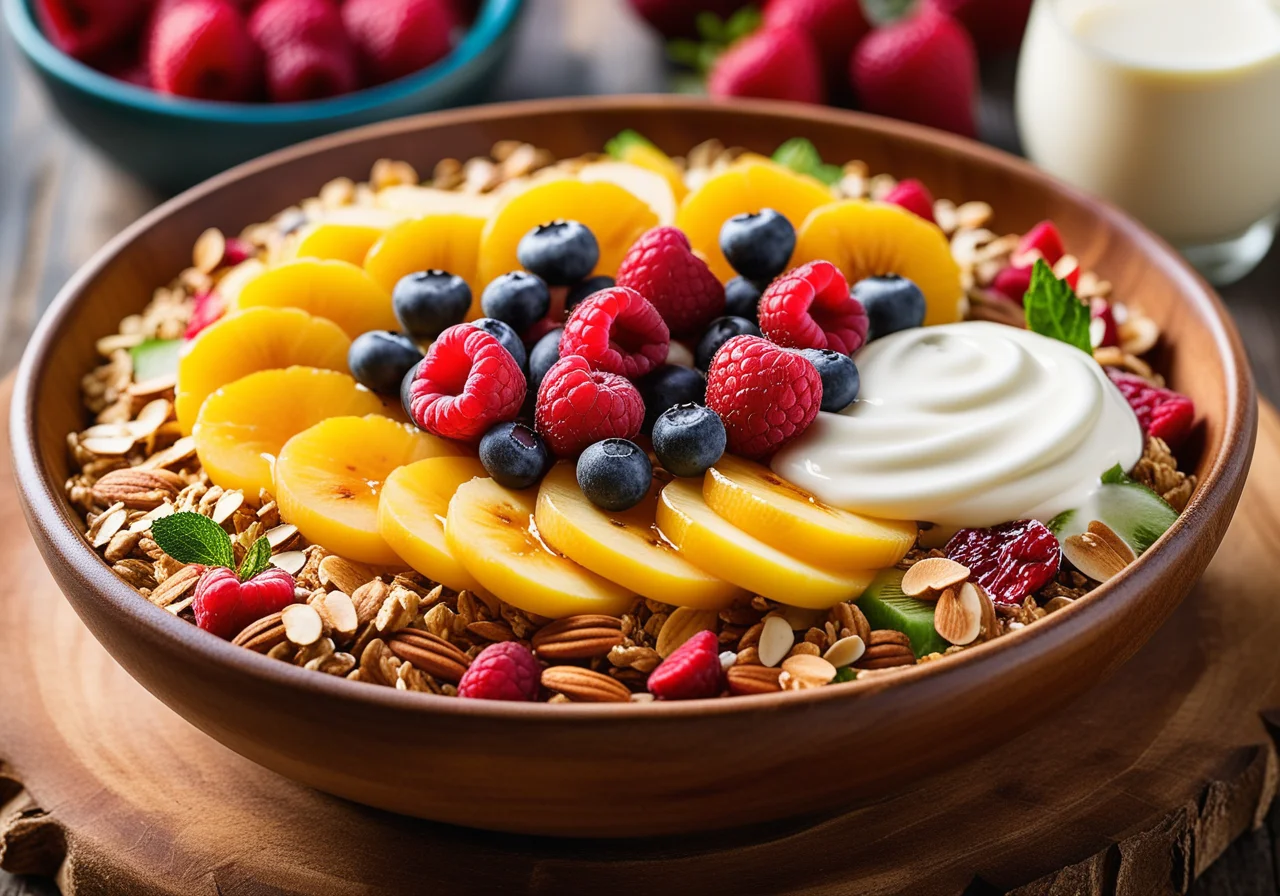 Muesli with Fruit Salad and Yogurt