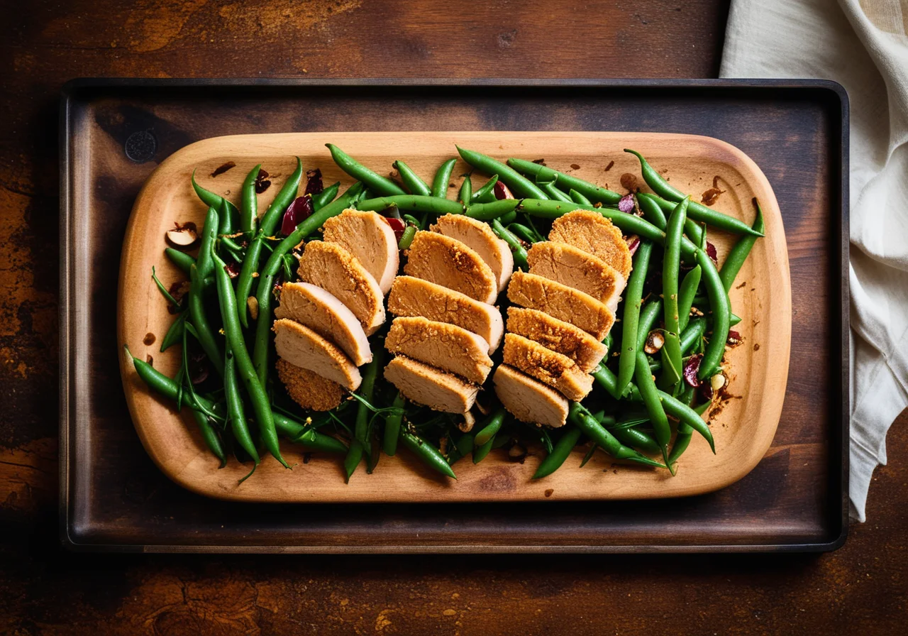 Mixed leaf salad with potatoes and breaded chicken breast