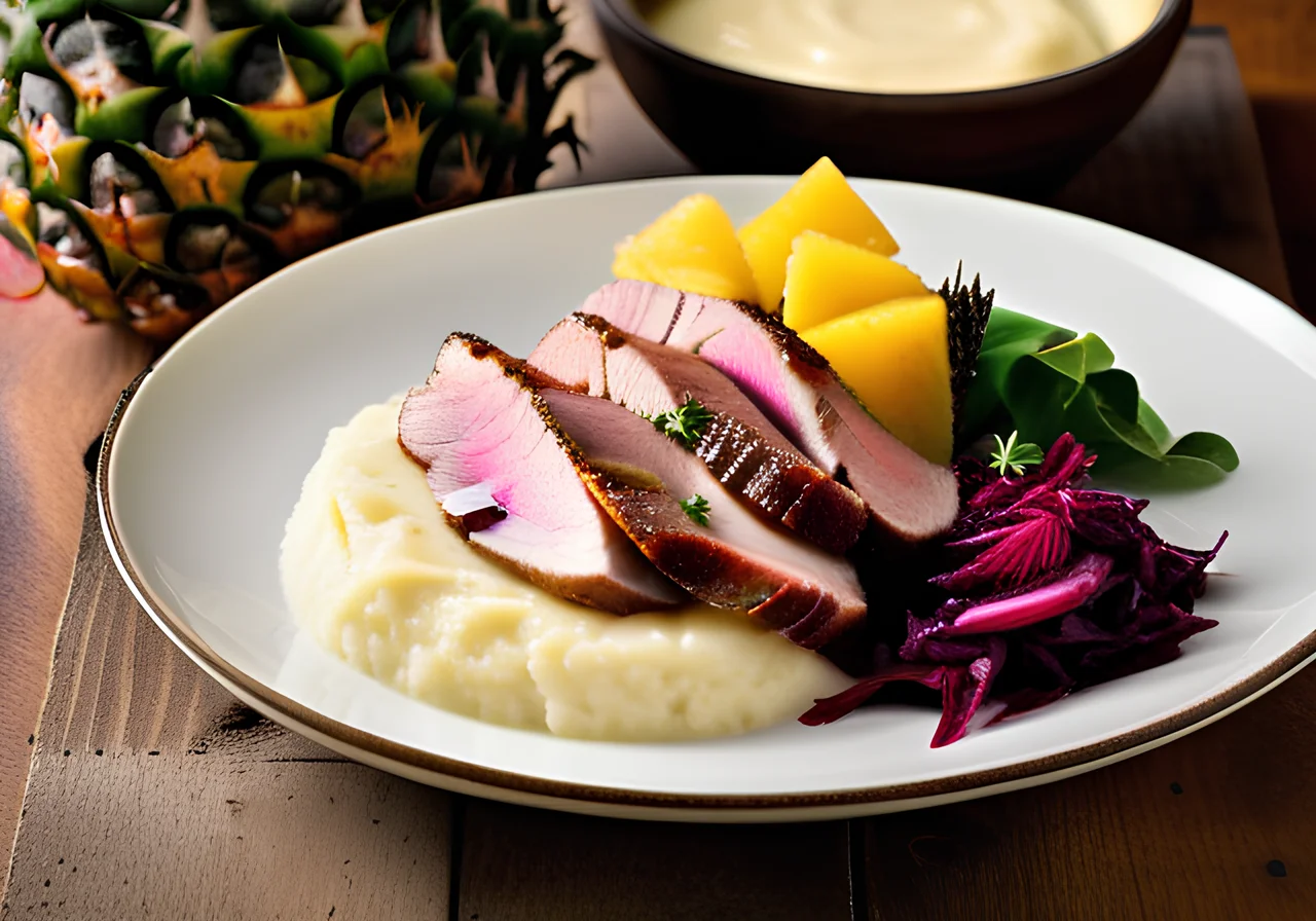 Duck Breast on Pineapple Cabbage